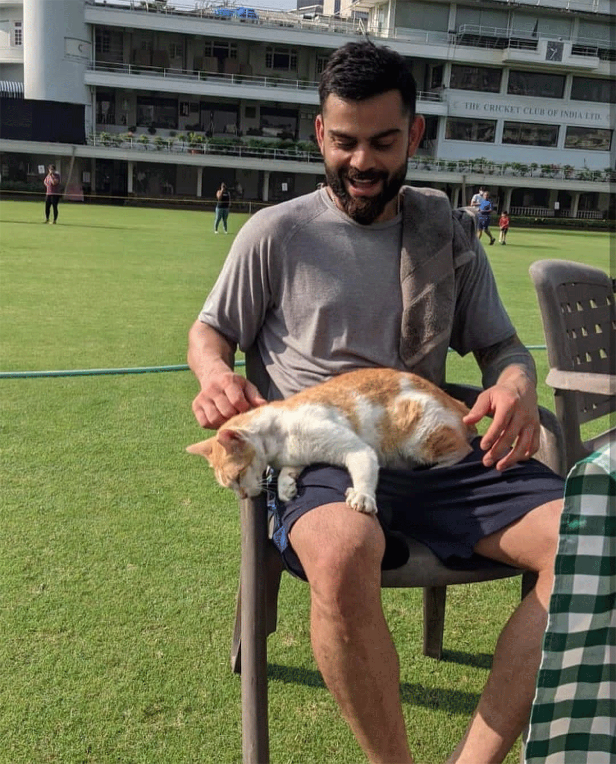 Virat Kohl with his kitty friend
