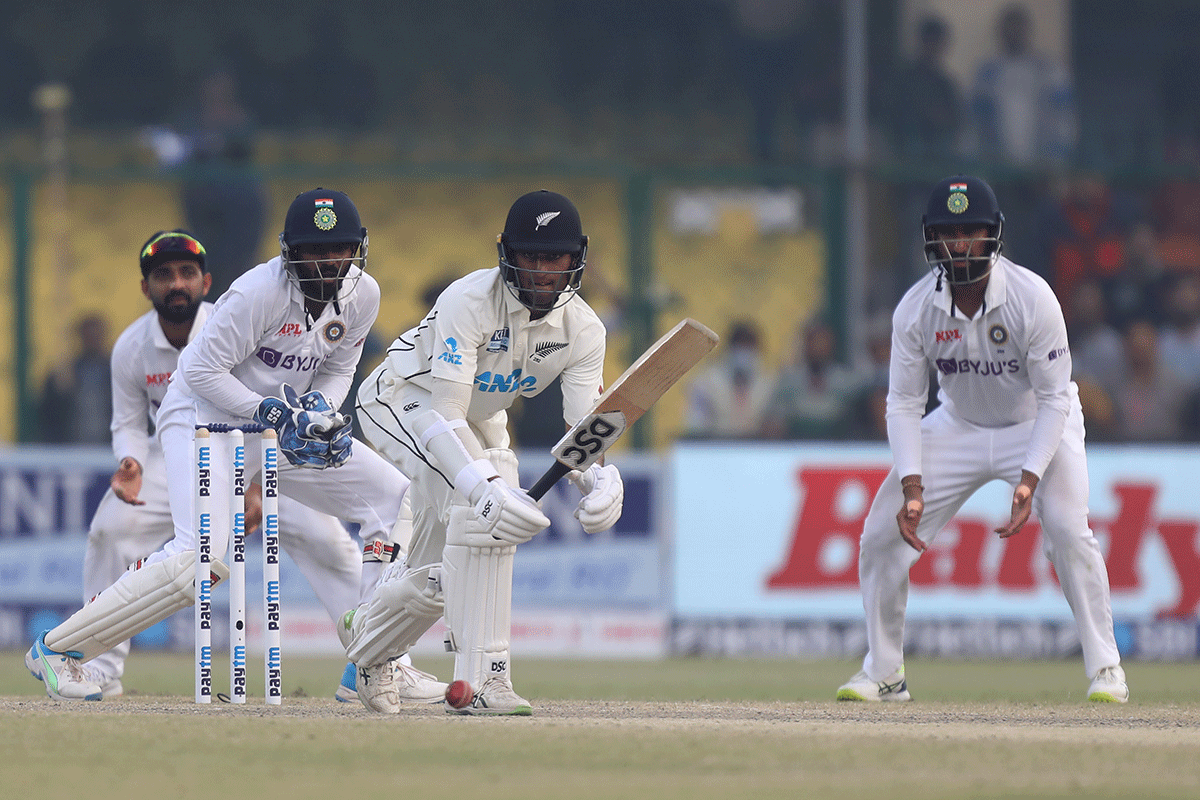 Debuant Rachin Ravindra batted solidly to keep the Indian spinners at bay. New Zealand managed to survive by the barest of margins on the last day of the first Test after a gritty performance from their lower-order batters insured that visitors walked away with a draw at Green Park, Kanpur on Monday.
