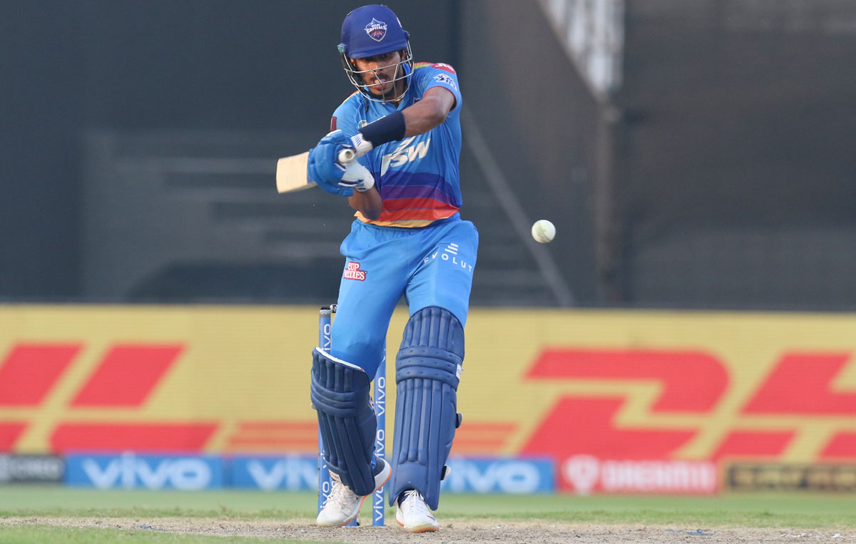 Shreyas Iyer sends the ball to the boundary