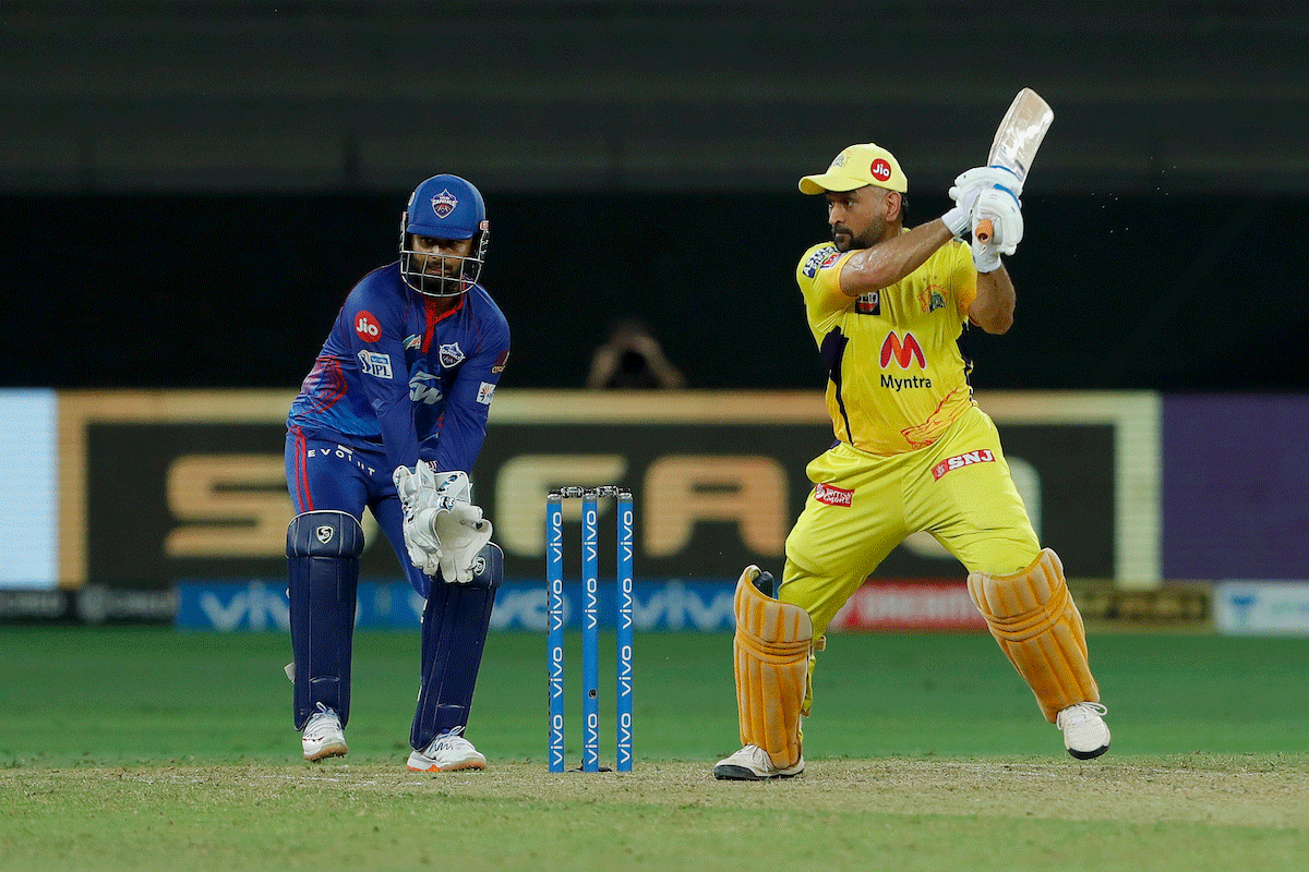 Mahendra Singh Dhoni struggled to get going as he scored 18 off 27 balls in his innings against Delhi Capitals on Monday