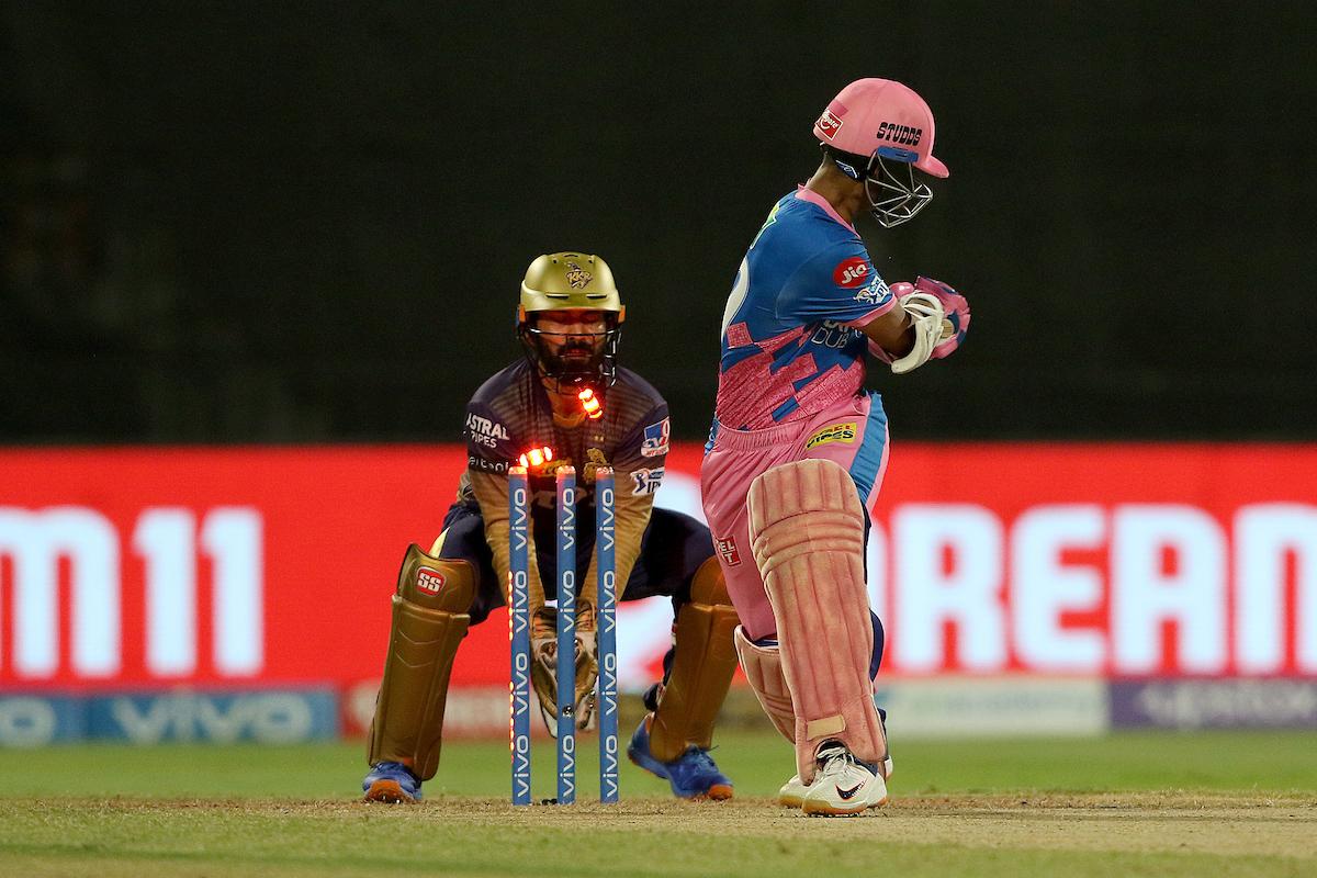 Rajasthan Royals opener Yashasvi Jaiswal is bowled by Shakib Al Hasan.