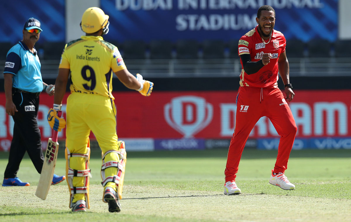 Chris Jordan is ecstatic after dismissing Ambati Rayudu.