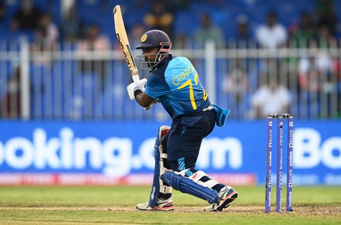 Charith Asalanka hit 5 fours and as many sixes in an unbeaten 49-ball 80 