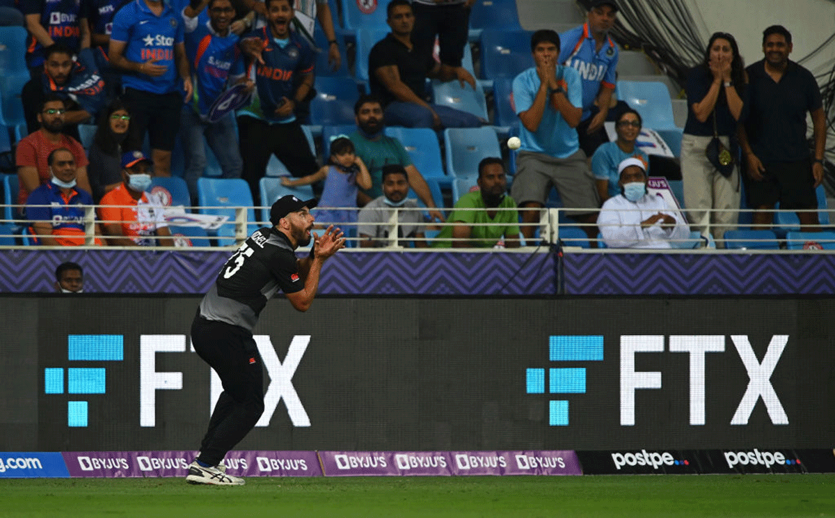 Daryl Mitchell takes the catch to get rid of India opener Ishan Kishan (not in picture).