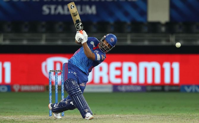 Rishabh Pant hit 3 fours and 2 sixes during his 21-ball 35 assault.
