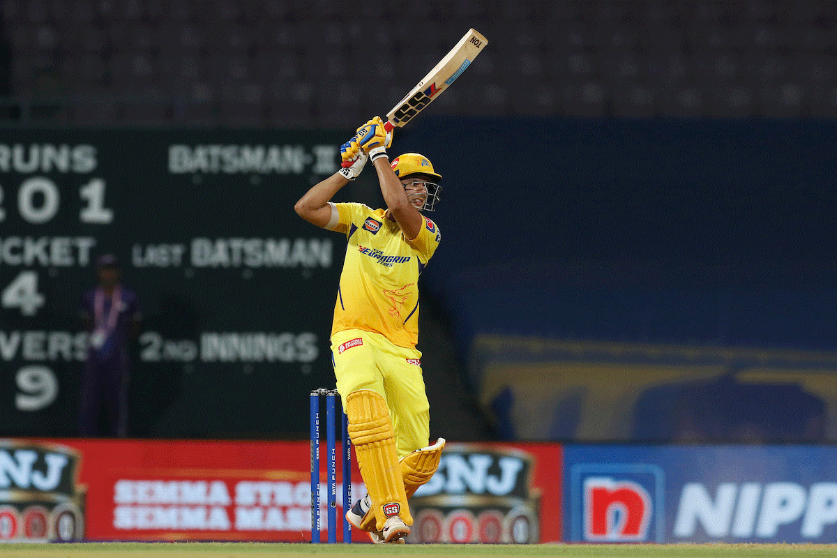 CSK's Shivam Dube  hit eight sixes and five boundaries in his unbeaten 95 off 46 against RCB on Tuesday