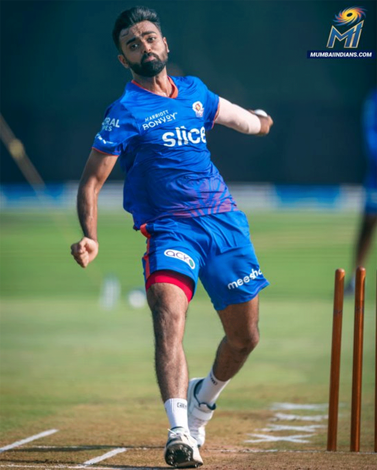 Mumbai Indians' pacer Jaydev Unadkat at a practice session 