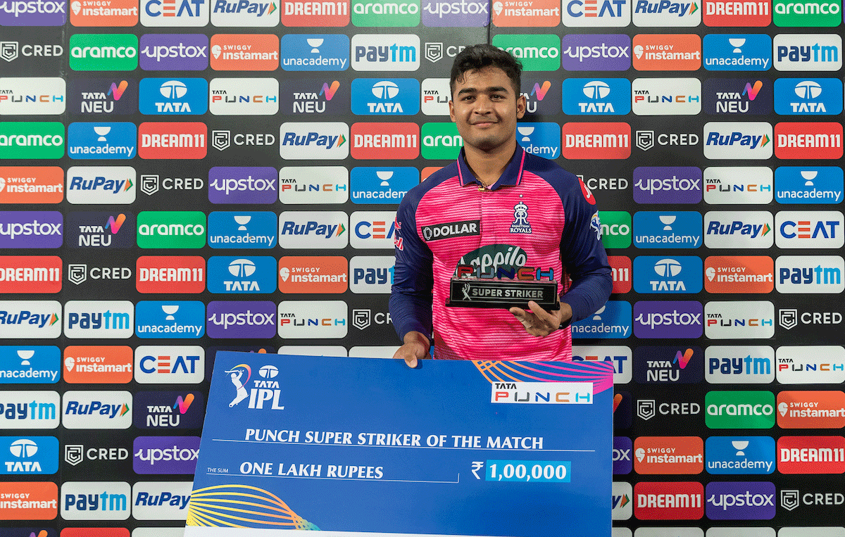 Riyan Parag was Player of the Match for his showing against RCB on Tuesday