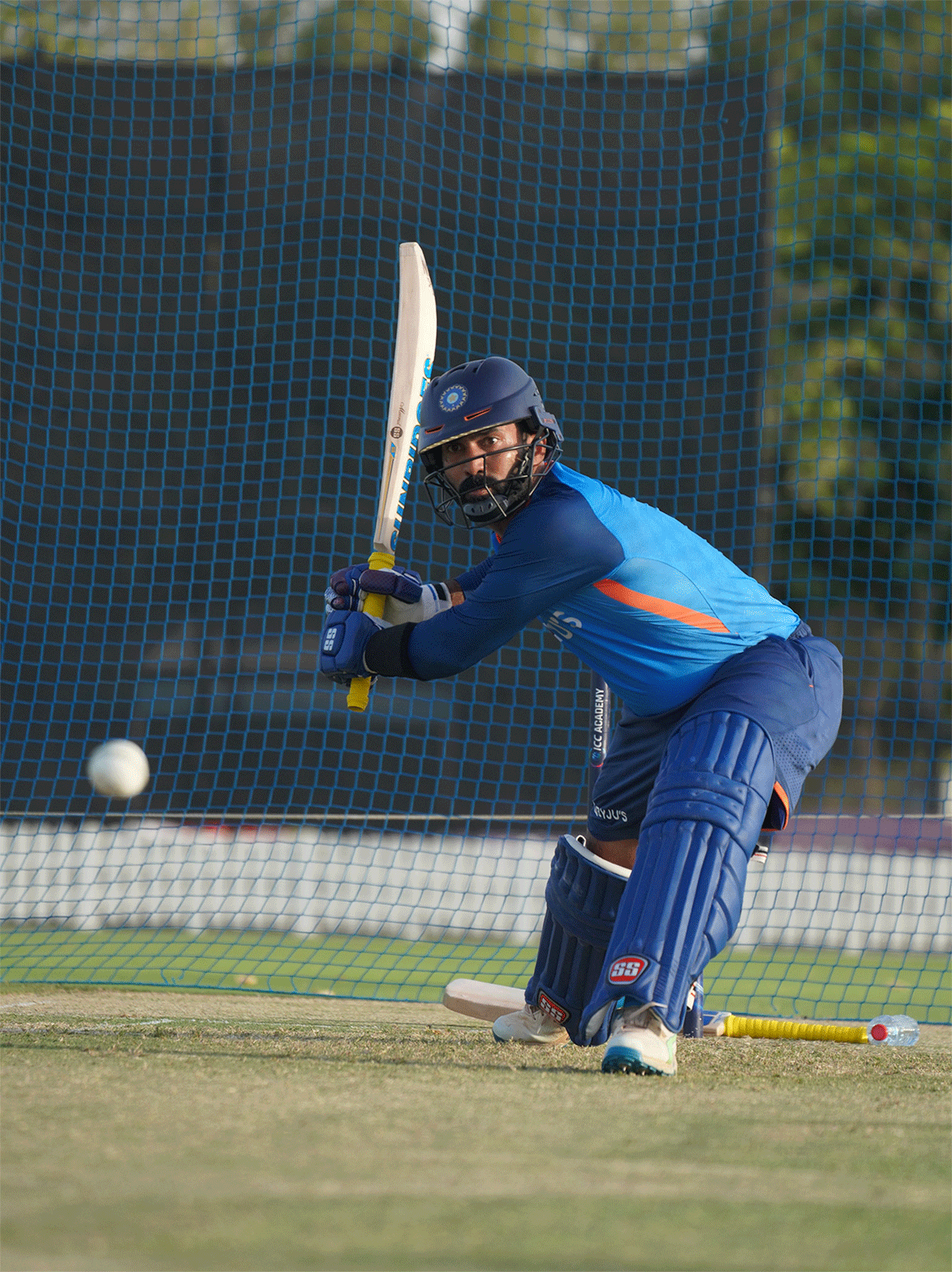 Dinesh Karthik practicing to put some finishing touches to India's innings