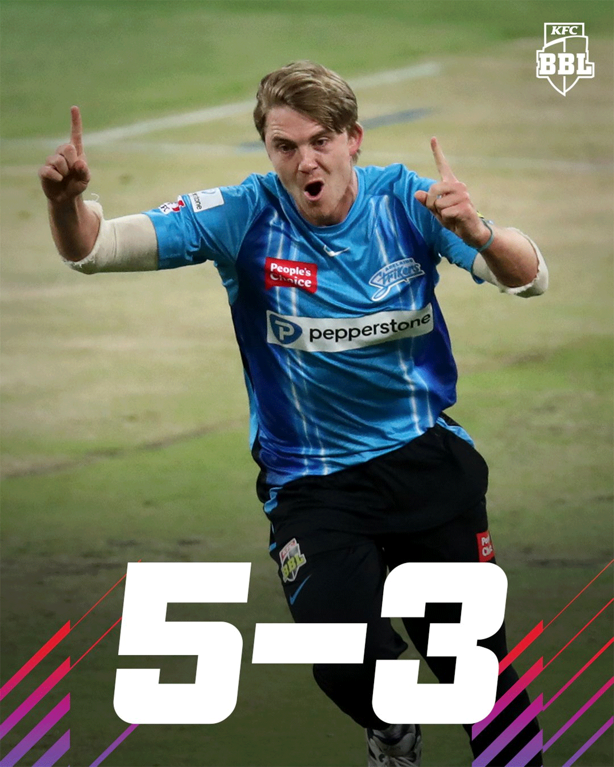 Adelaide Strikers' Henry Thorton finished with sensational figures of 5 for 3