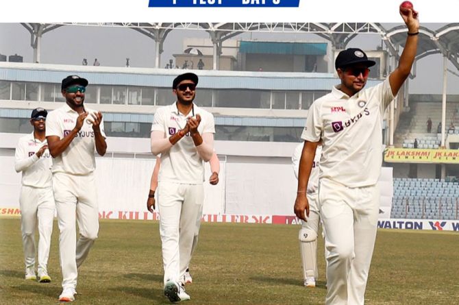 Kuldeep Yadav picked up five wickets to give India a huge first innings lead