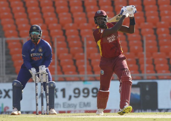 Jason Holder hit 4 fours in his 57	off 71 to give the West Indies a respectable total.