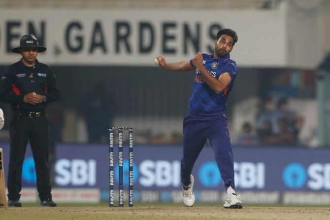 Bhuvneshwar Kumar produced superb bowling in the slog overs as India survived some anxious moments before beating the West Indies in the second T20 International at the Eden Gardens in Kolkata on Friday.