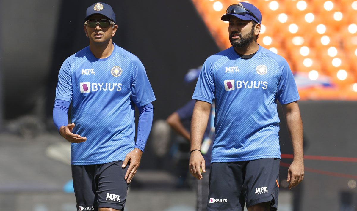 India head coach Rahul Dravid with captain Rohit Sharma