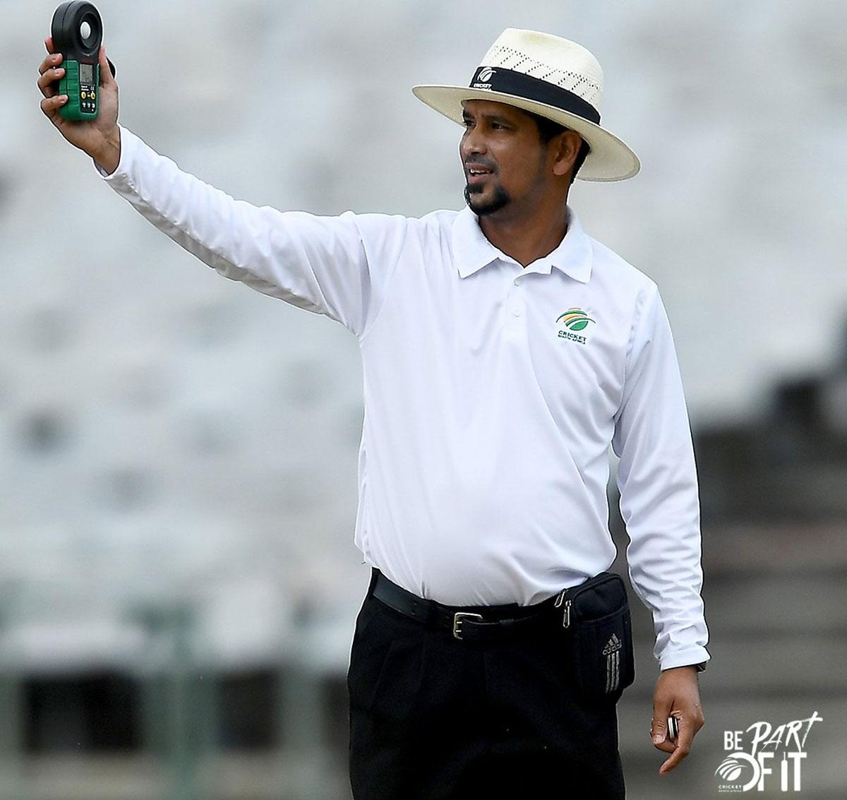 South African umpire Allahudien Paleker