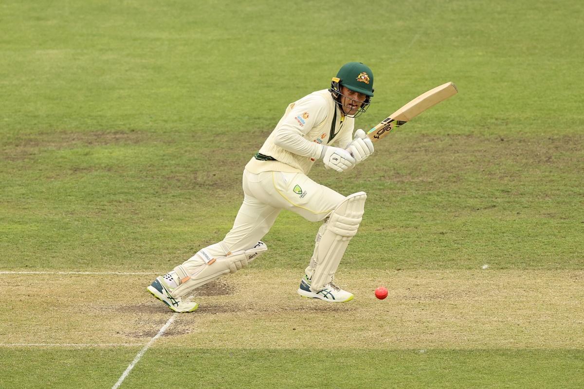 Alex Carey produced a gutsy knock and was unbeaten on 40 at the dinner break.