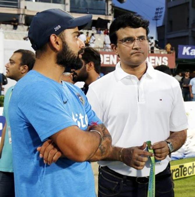 Virat Kohli and Sourav Ganguly