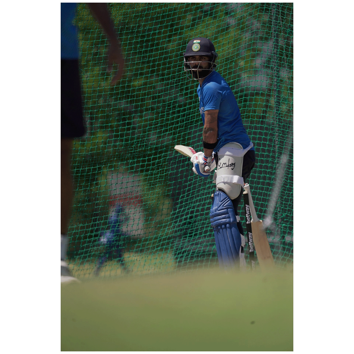 Virat Kohli bats in the nets