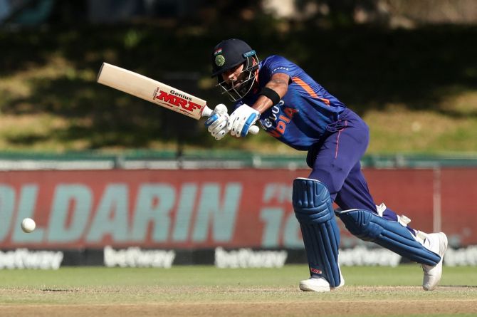 Virat Kohli bats in the first ODI against South Africa