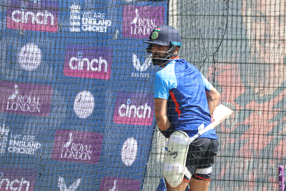 Virat Kohli bats in the nets in Manchester on Saturday
