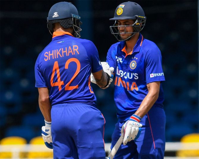 Shikhar Dhawan and Shubman Gill added 113 for the opening stand.