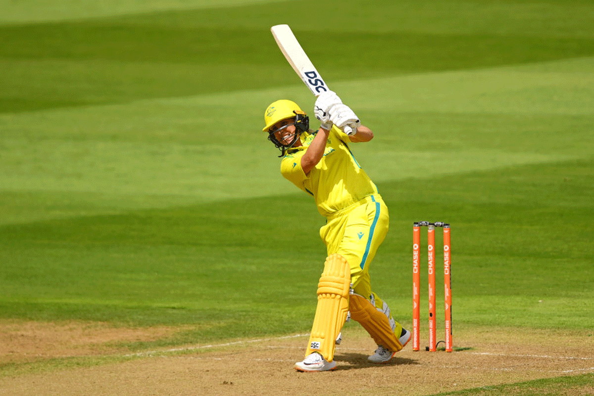 Australia's Ash Gardner bats en route her match-winning innings
