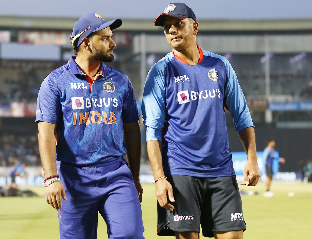 Rishabh Pant with coach Rahul Dravid