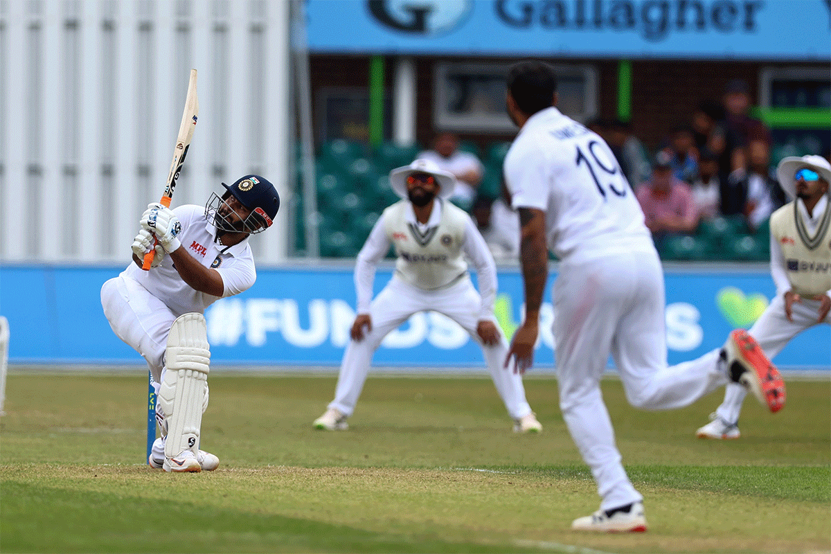 Rishabh Pant scored an entertaining 76 off 87 balls on Day 2 of the warm-up match between Leicestershire and India at Grace Road in Leicester on Friday