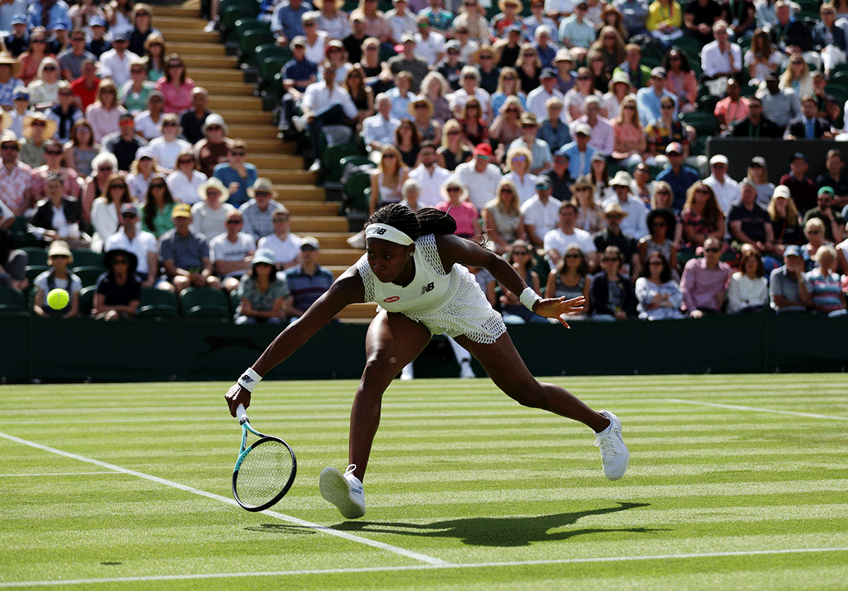 USA's Coco Gauff in action during her first round match against Romania's Elena-Gabriela Ruse