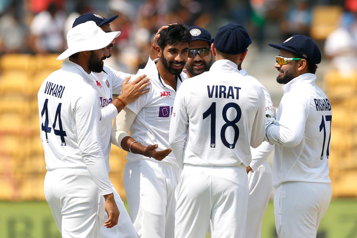 Jasprit Bumrah celebrates the wicket of Niroshan Dickwella.