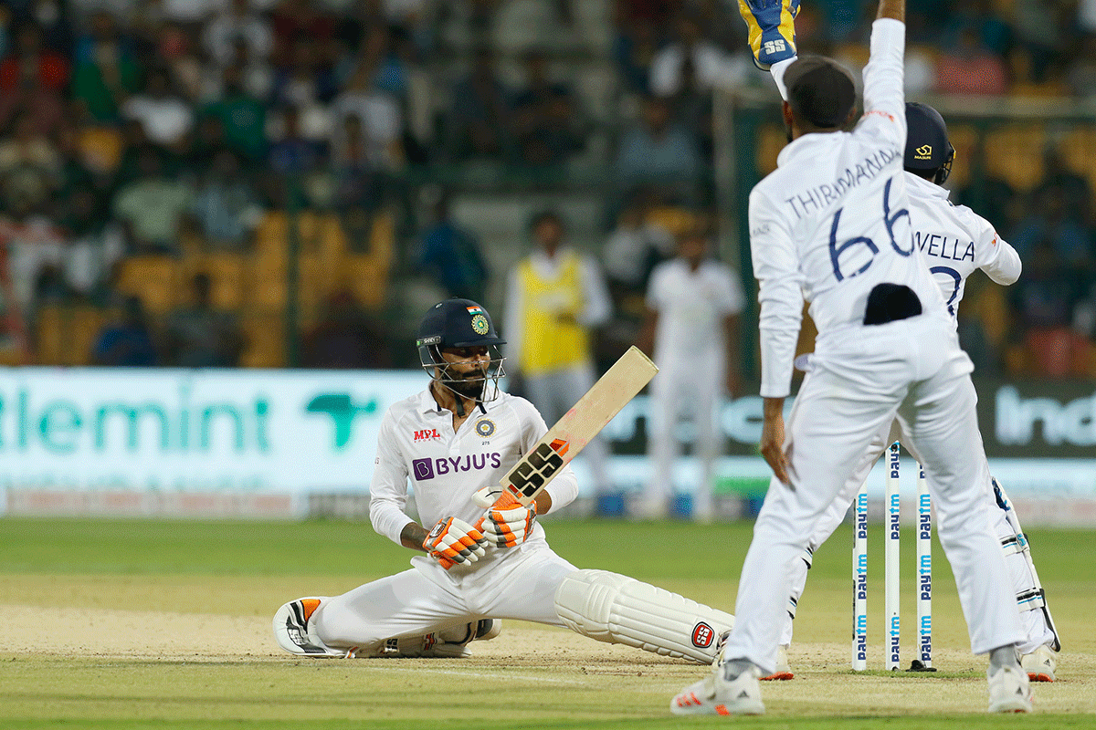 Ravindra Jadeja made 22 before being dismisseda