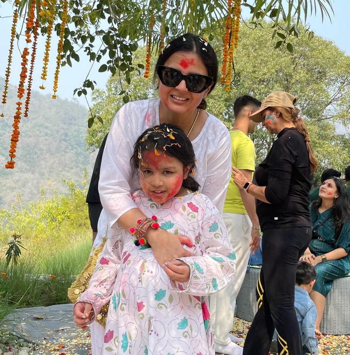 Sakshi and Ziva's Holi celebration - Rediff.com