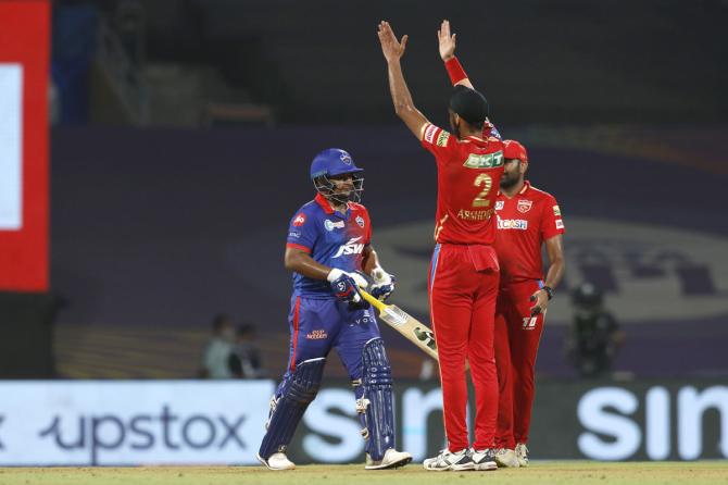 Arshdeep Singh celebrates the wicket of Sarfaraz Khan