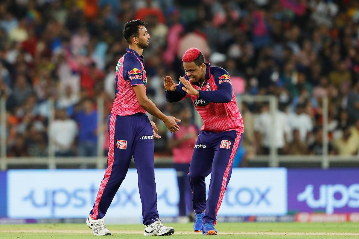  Prasidh Krishna celebrates the wicket of Dinesh Karthik