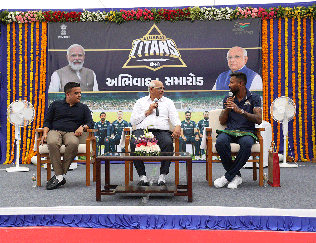 Hardik Pandya in conversation with Gujarat CM Bhupendrabhai Patel