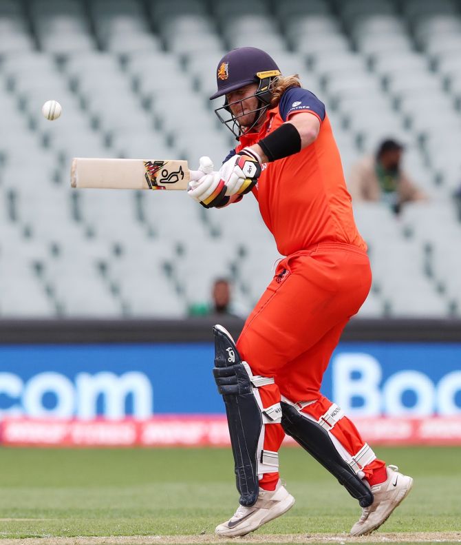 Opener Max O'Dowd scored 52 off 47 balls, including 8 fours and a six, as The Netherlands demolished Zimbabwe in the T20 World Cup Super 12 match, at the Adelaide Oval, in Adelaide, on Wednesday.