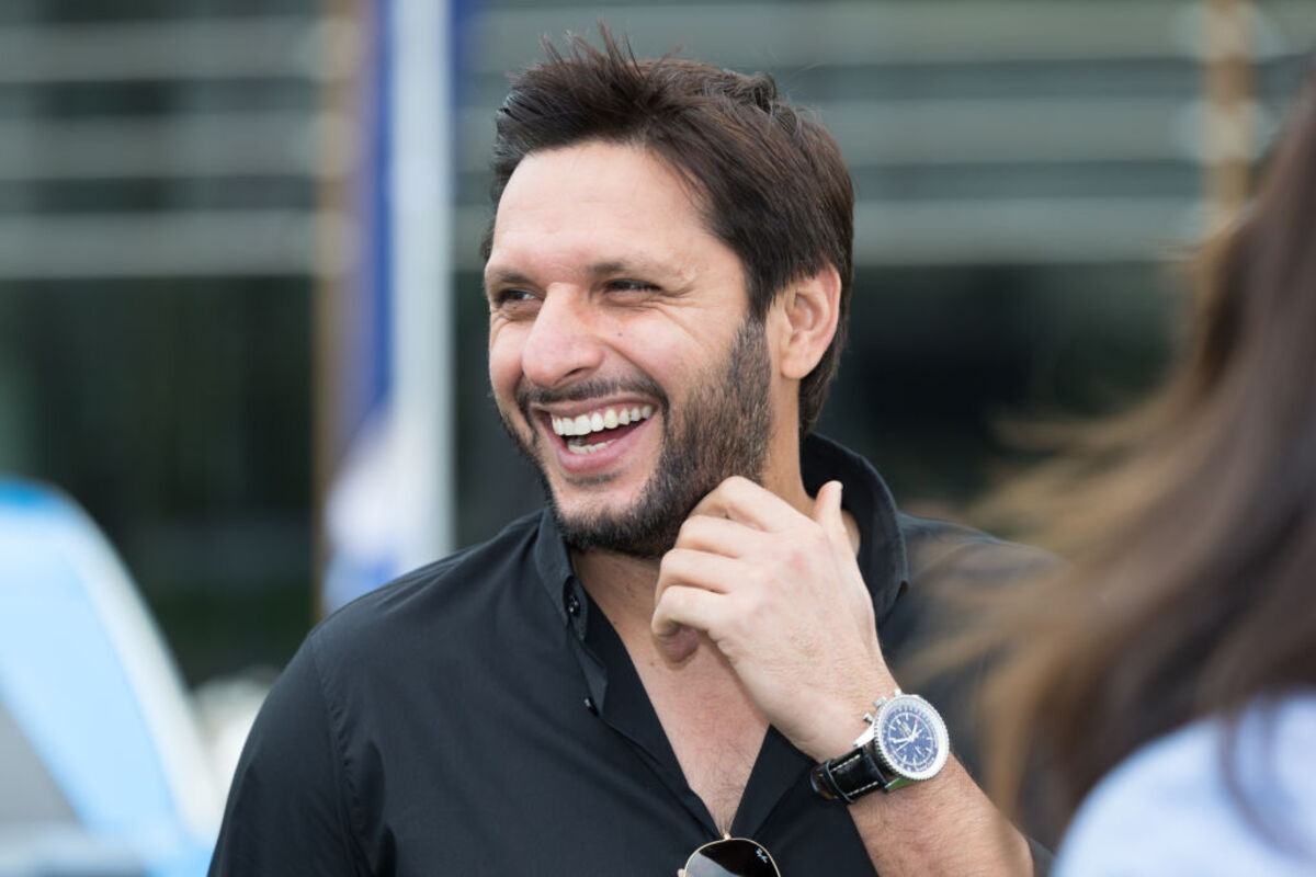 hahid Afridi at the launch of the ICC 2017 Champions Trophy 