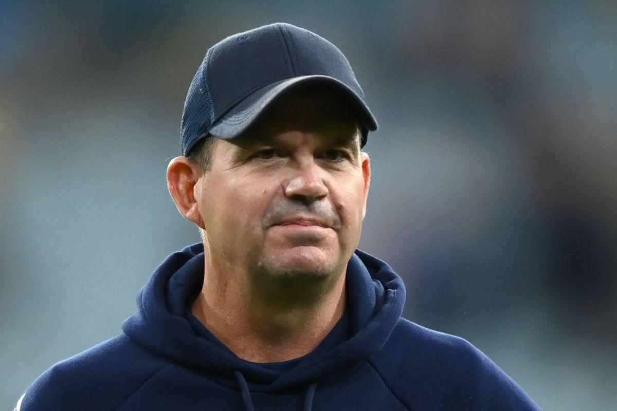 Matthew Mott the coach of England looks on during the ICC Men's T20 World Cup match