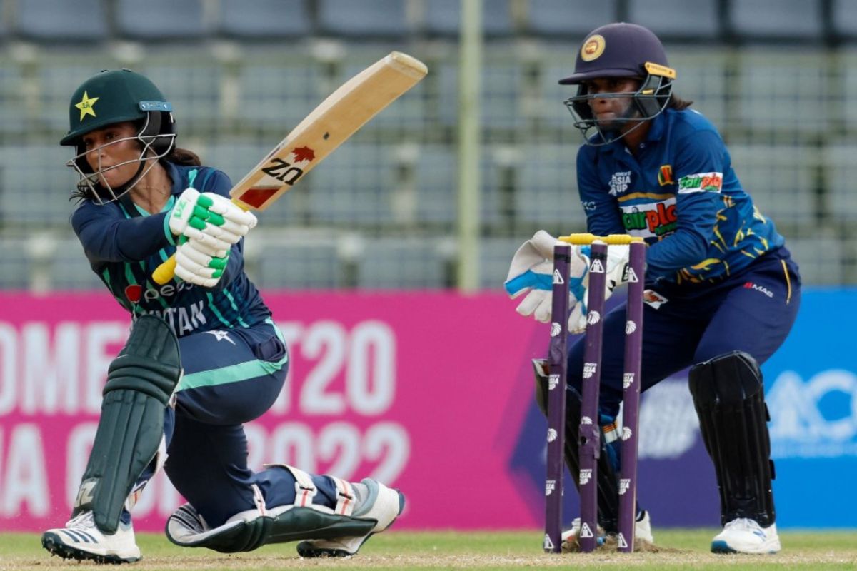 Pakistan batsman taking a shot 