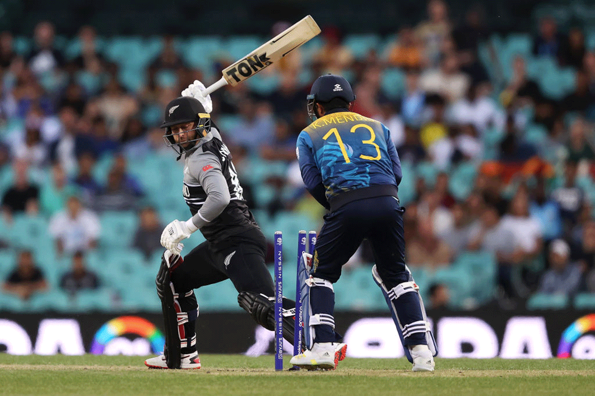 Devon Conway is bowled by Dhananjaya de Silva