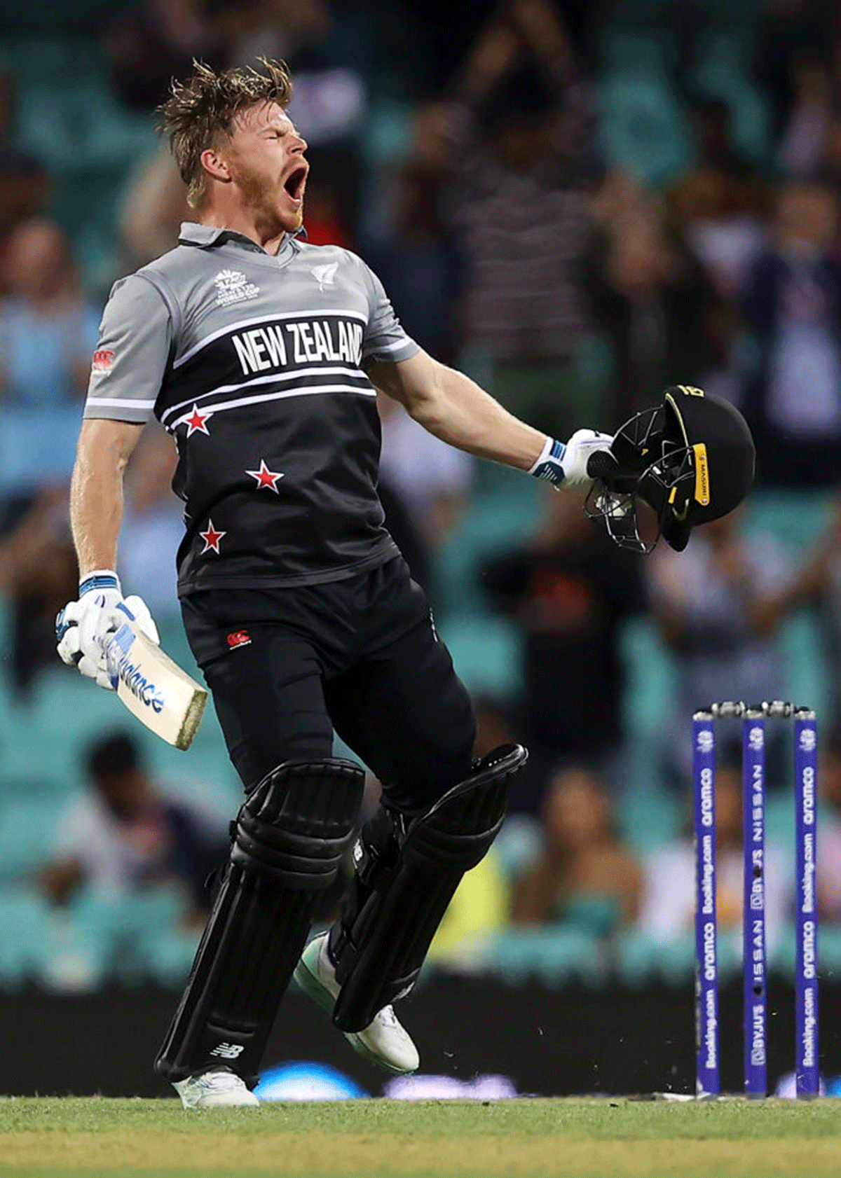 New Zealand's Glenn Phillips scoring a century during the T20 World Cup match against Sri Lanka, at Sydney Cricket Ground, on Saturday.