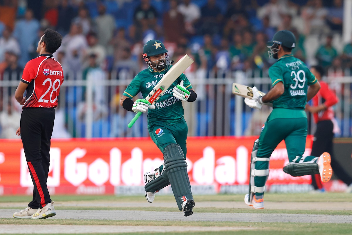 Pakistan's Mohammad Rizwan scored an unbeaten 78 against Hong Kong on Friday