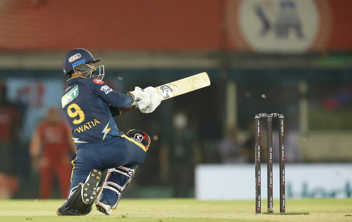 Needing 4 off 2 to win, GT's Rahul Tewatia kept his nerves to hammer Punjab Kings' Sam Curran for a boundary