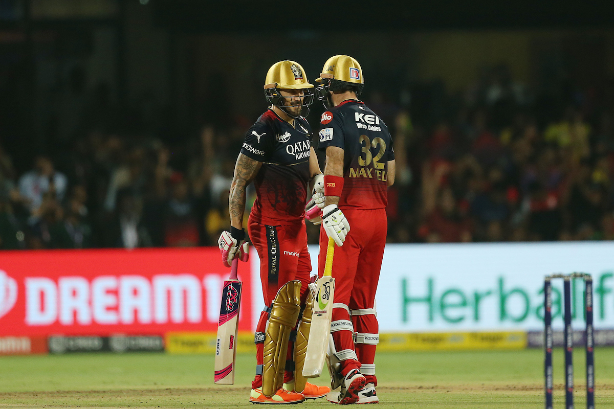 Faf du Plessis and Glenn Maxwell shared a 126-run stand to keep RCB in the game
