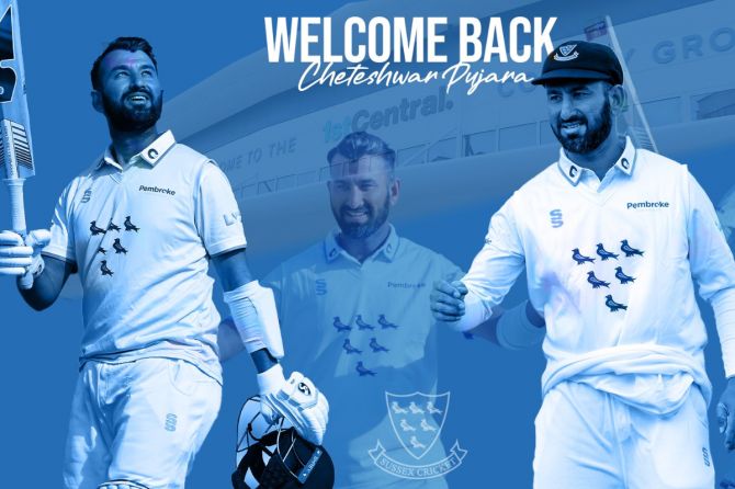 This will be Cheteshwar Pujara's third straight stint with the club, where he has scored 1,863 runs in 18 County Championship meetings at an average of 64.24, which includes eight tons and three half-centuries. 