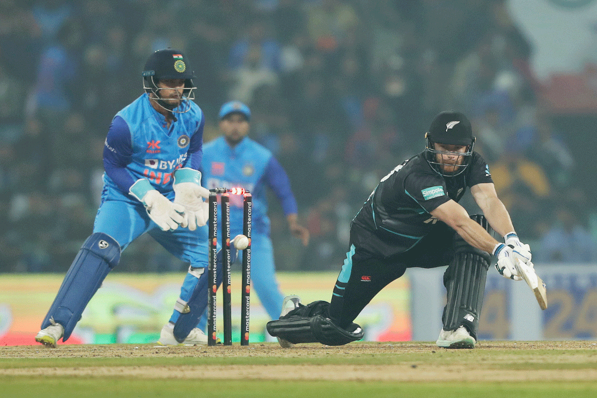 Glenn Phillips is bowled by Deepak Hooda