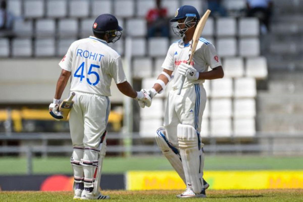 Rohit Sharma and Yashasvi Jaiswal put on 98 off 71 balls, the quickest opening stand of over fifty runs for India in Tests.