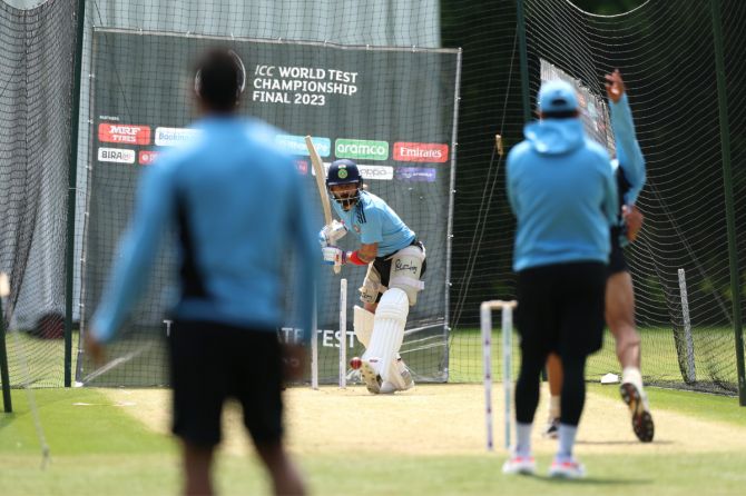 Virat Kohli at a nets session ahead of the WTC final