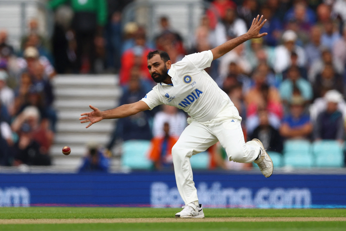 Mohammed Shami in action in the WTC final