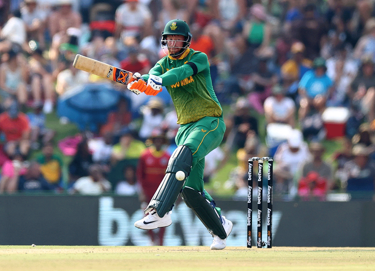 Heinrich Klaasen en route a match-winning century against the West Indies in Potchefstroom, South Africa, on Tuesday